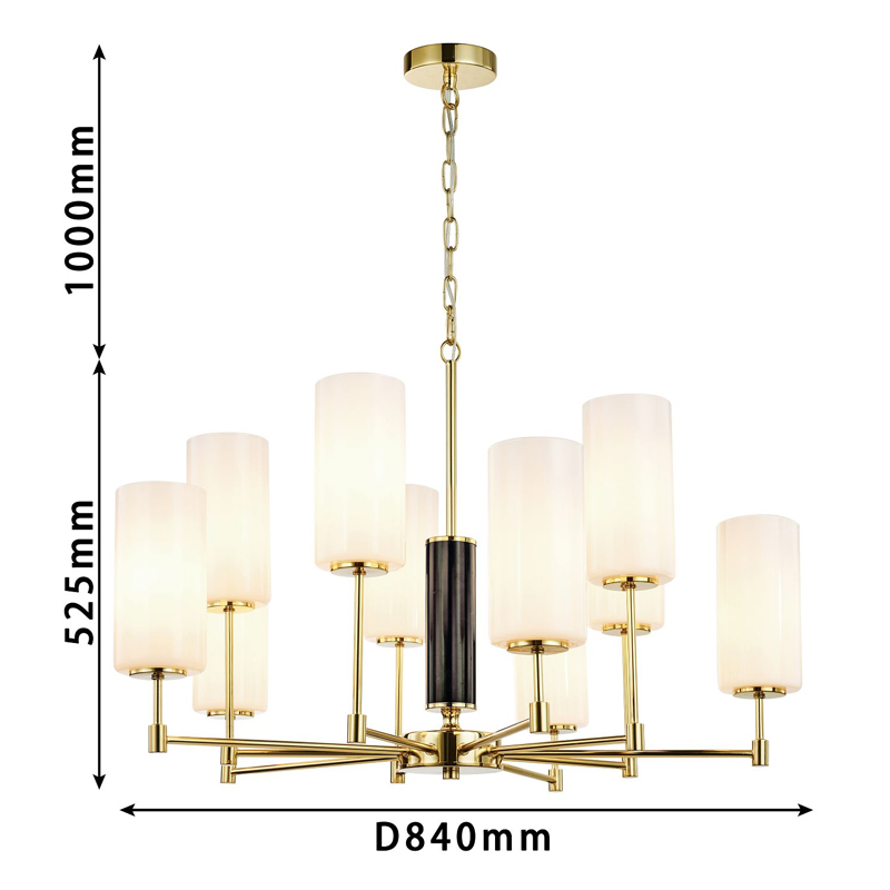 Люстра цвета золота с белыми матовыми плафонами Hovering D84 см в Ростове-на-Дону