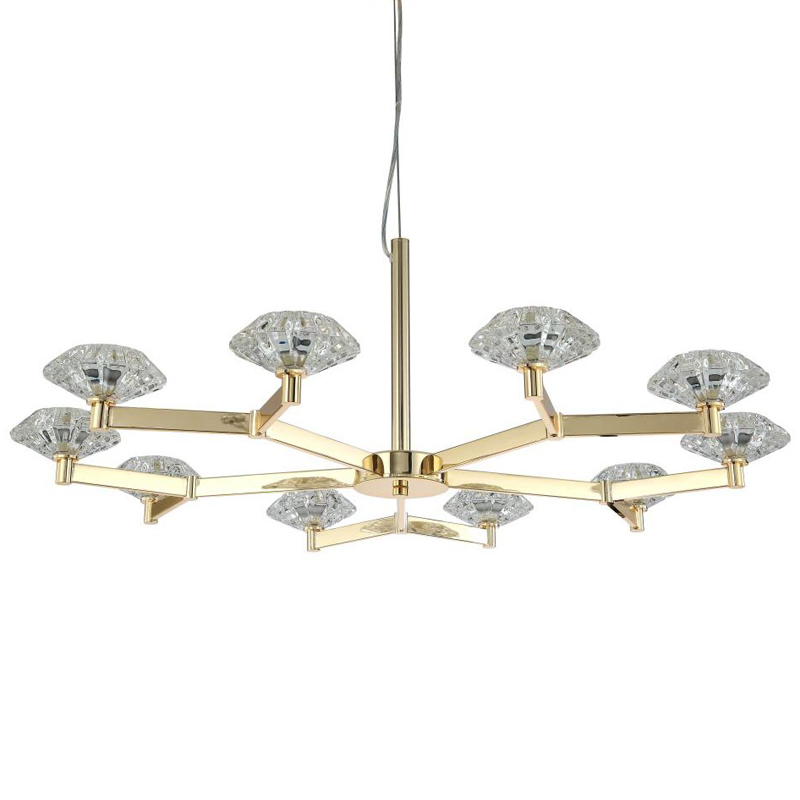 Люстра Yerker Chandelier Gold 10 Глянцевое золото Прозрачный в Ростове-на-Дону | Loft Concept 