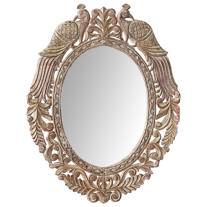     Viaan Grey Mango Carved Mirror -    -- | Loft Concept 