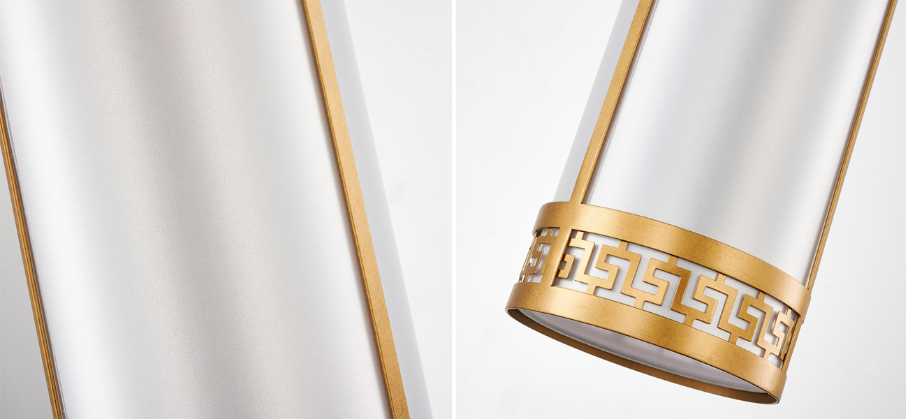 Подвесной светильник с греческим орнаментом Miander Gold - фото №1