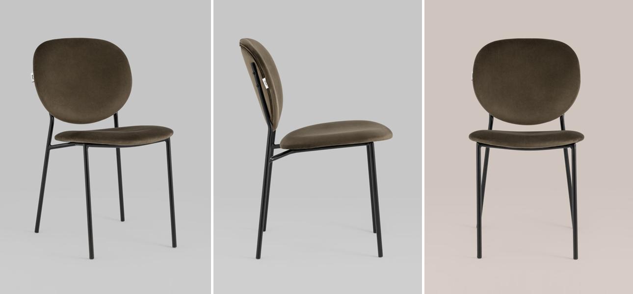 Стул Stanley Chair Коричневый Велюр - фото