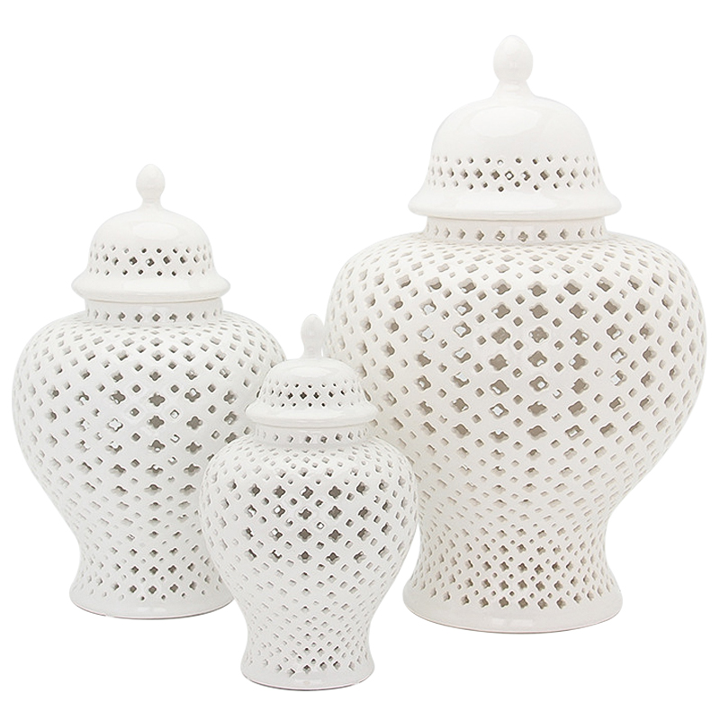    White Ceramic Carving Vase   -- | Loft Concept 