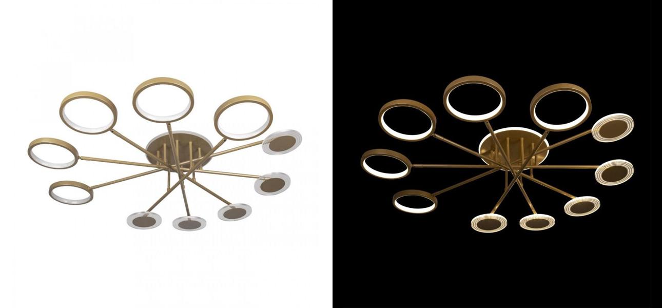 Люстра светодиодная BENDIK LIGHTING Gold 10 плафонов - фото №1