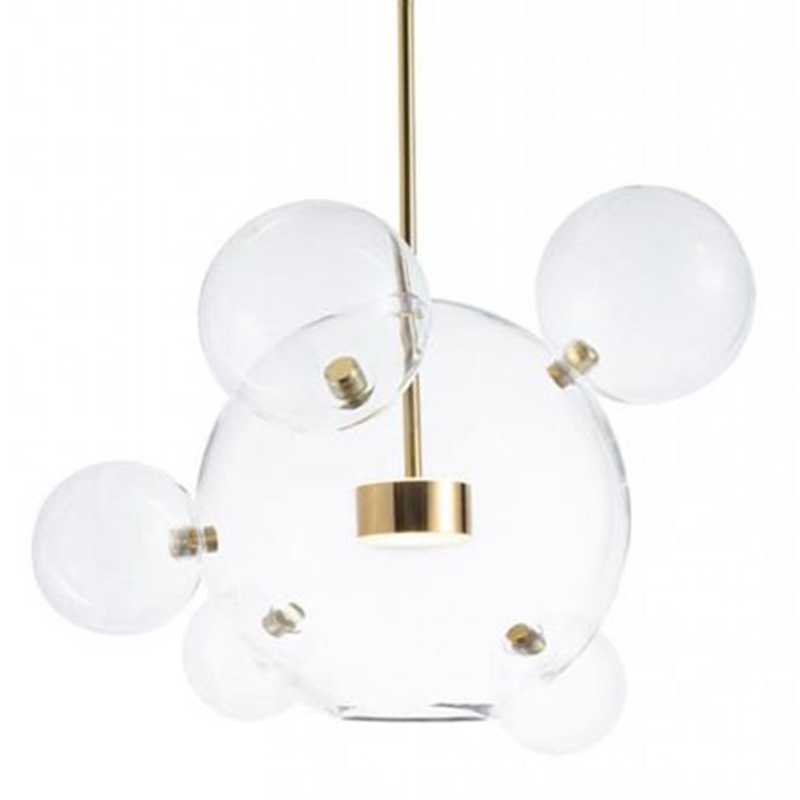 Подвесной Светильник Giopato & Coombes Bollr Pendant 6 BUBBLE LAMP золото Белый Золотой Прозрачное Стекло в Ростове-на-Дону | Loft Concept 