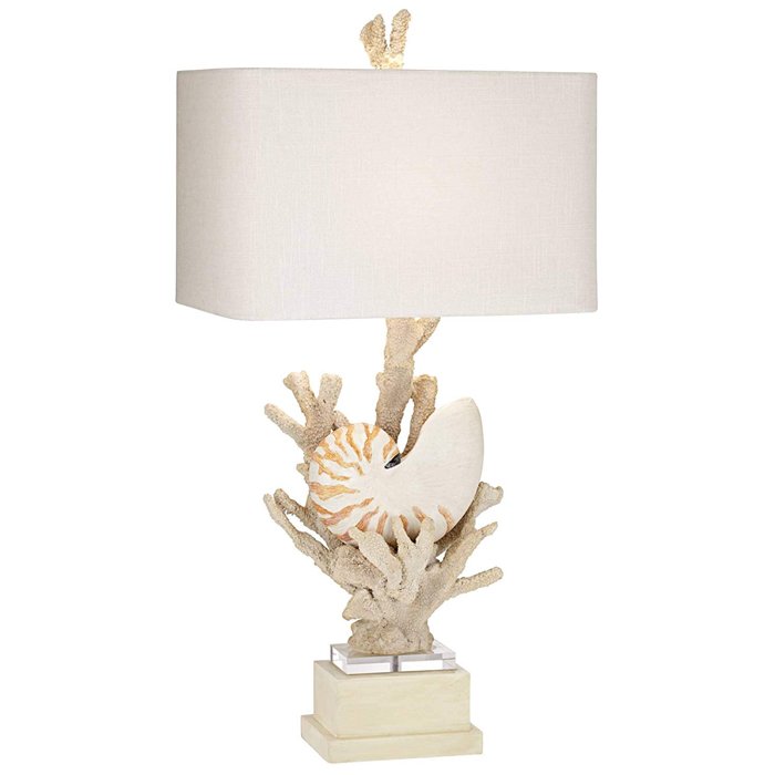 Nautilus Shell and White Coral Table Lamp Молочный Бежевый в Ростове-на-Дону | Loft Concept 