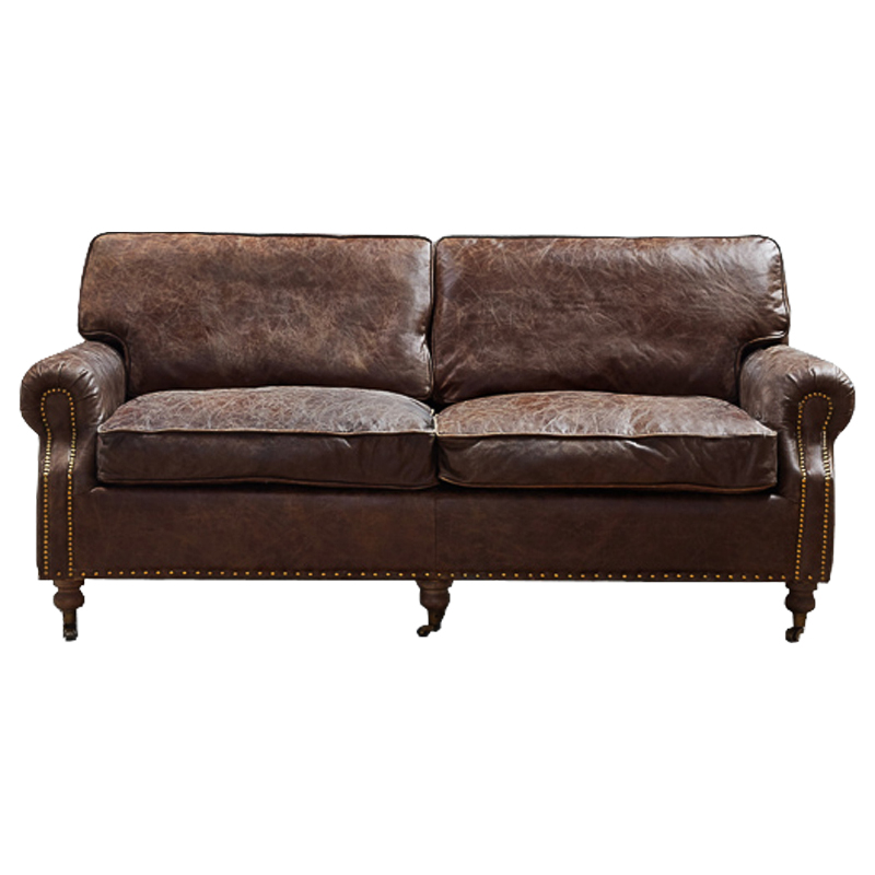 Диван RH CLASSIC LANCASTER Brown leather double Коричневый в Ростове-на-Дону | Loft Concept 