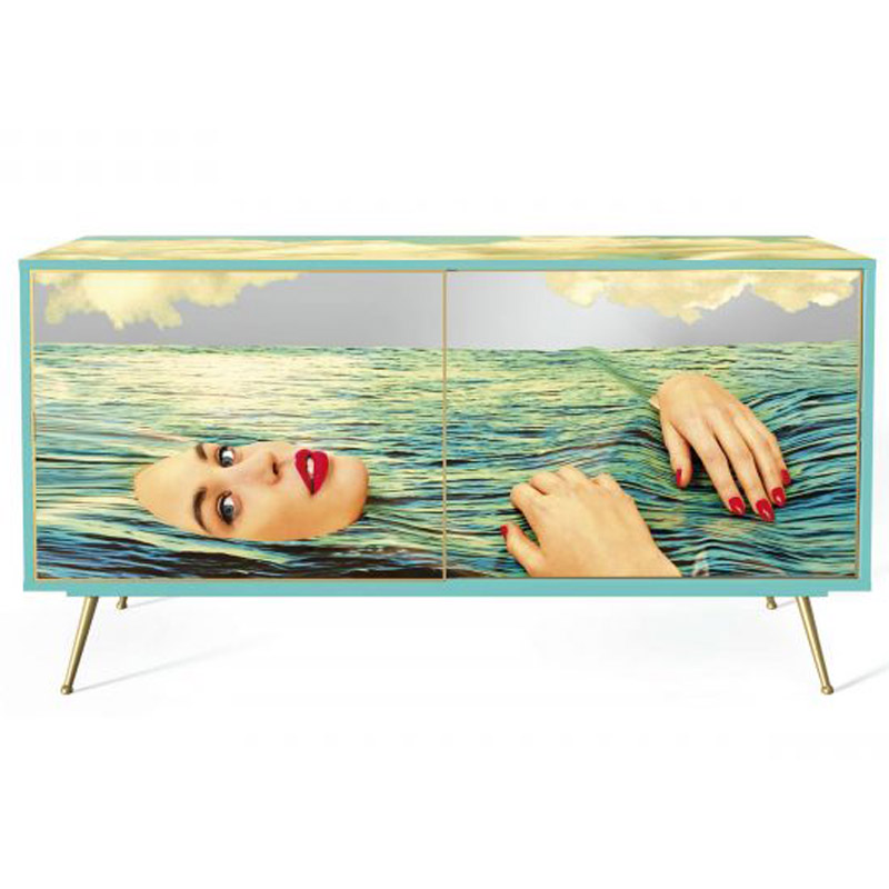 Комод Seletti Cabinet Sliding Door Sea Girl Мульти Золотой Шампань в Ростове-на-Дону | Loft Concept 