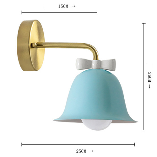   Bell with Bow Blue Wall Lamp   --