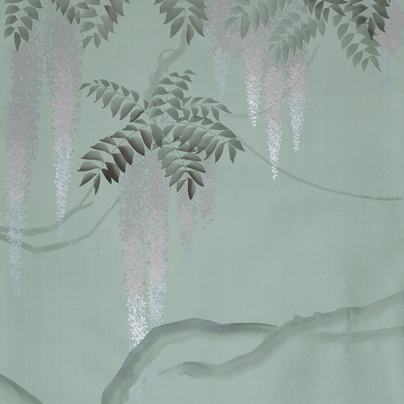     Wisteria Special Colourway on Blue Grey dyed silk   -- | Loft Concept 