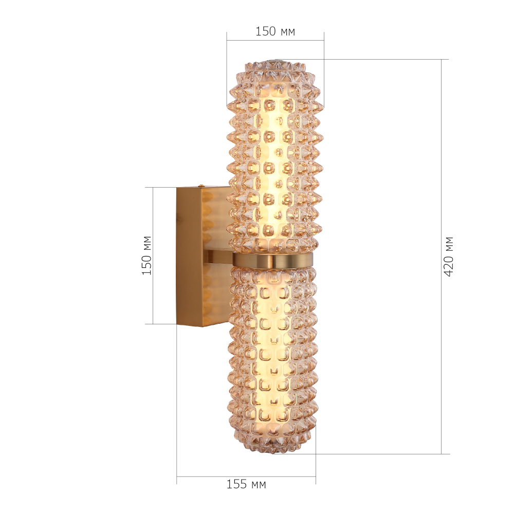 Бра с факутрным стеклянным плафоном Шампань Sonora в Ростове-на-Дону