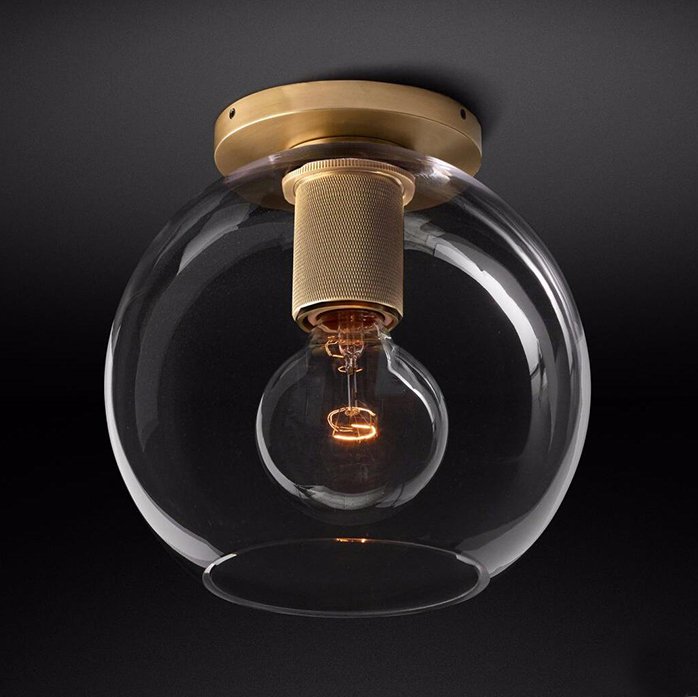   RH Utilitaire Globe Shade Flushmount Brass     -- | Loft Concept 