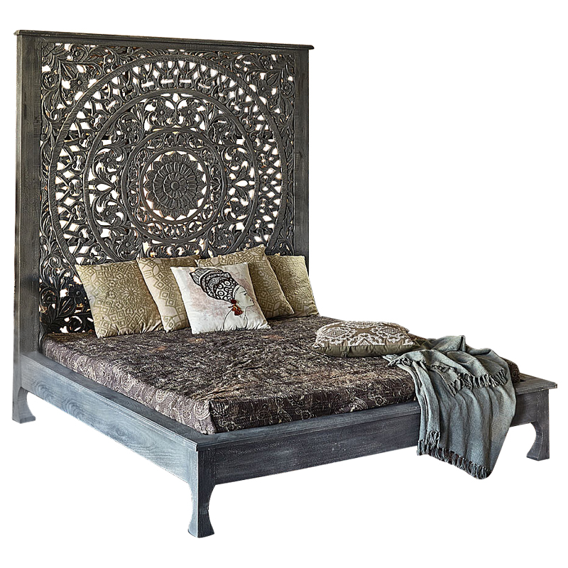  Indian Antique White Furniture Sarita Bed    -- | Loft Concept 