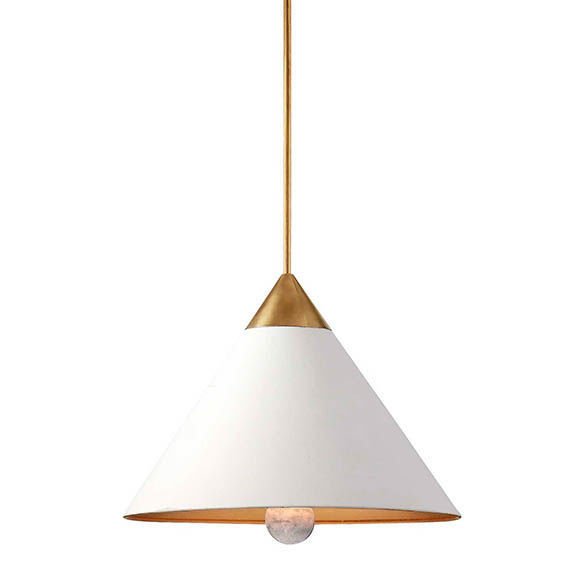 Подвесной светильник Cleo Pendant Brass & White Латунь Белый в Ростове-на-Дону | Loft Concept 