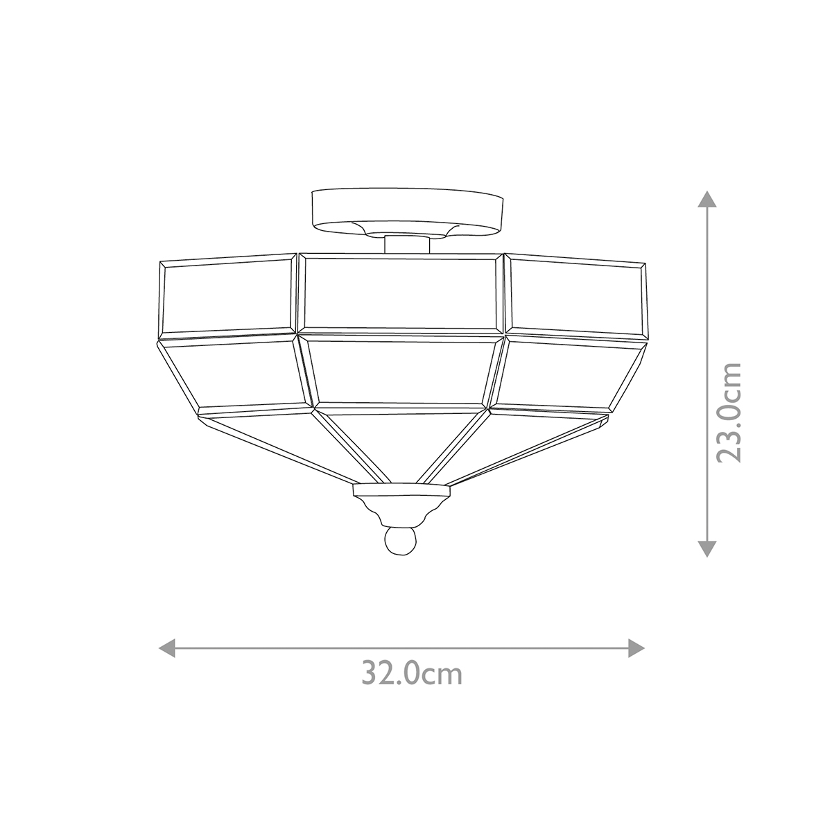Потолочный светильник шестигранной формы с прозрачными стеклянным плафоном Elstead Lighting в Ростове-на-Дону