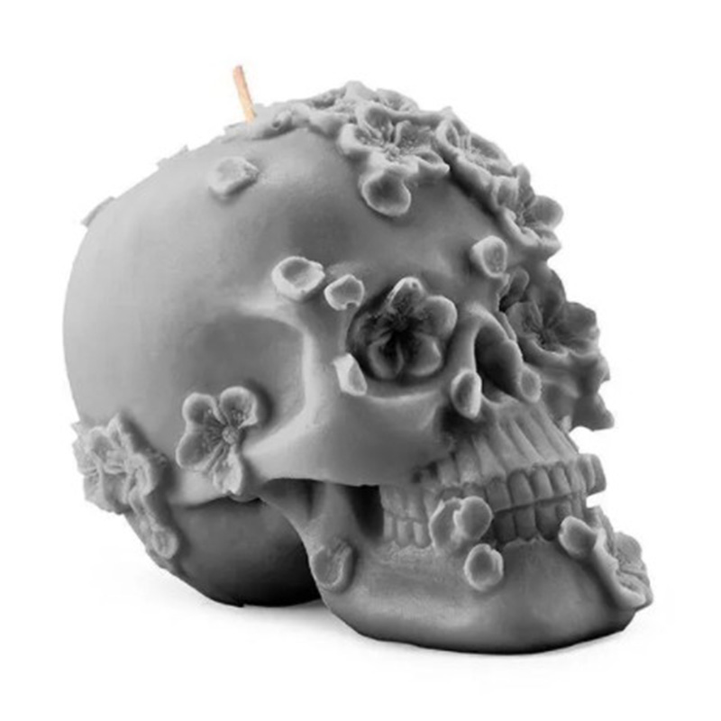  Gray Flowers Skull   -- | Loft Concept 