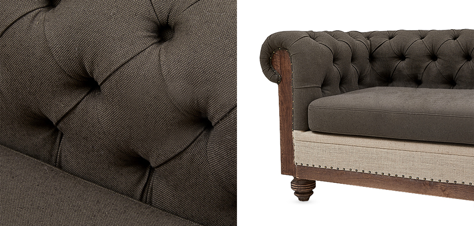 Диван Deconstructed Chesterfield Sofa triple Linen Brown - Loft-Concept в Ростове-на-Дону