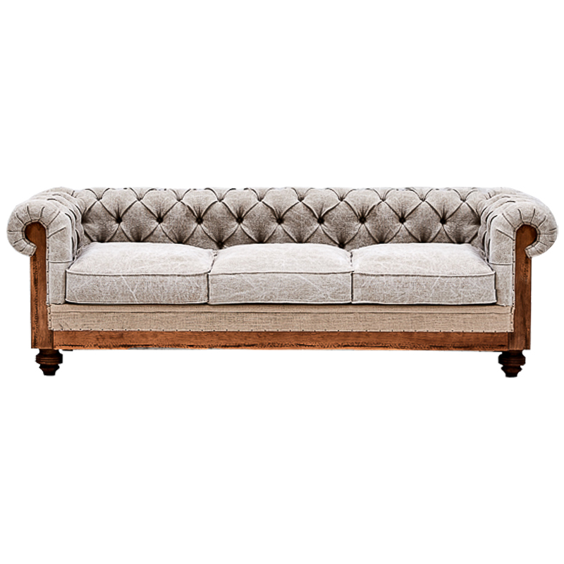  Deconstructed Chesterfield Sofa Triple Gray     -- | Loft Concept 