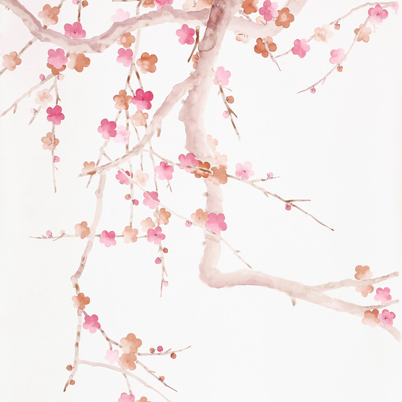    Plum Blossom Bleached on Bleached White dyed silk   -- | Loft Concept 
