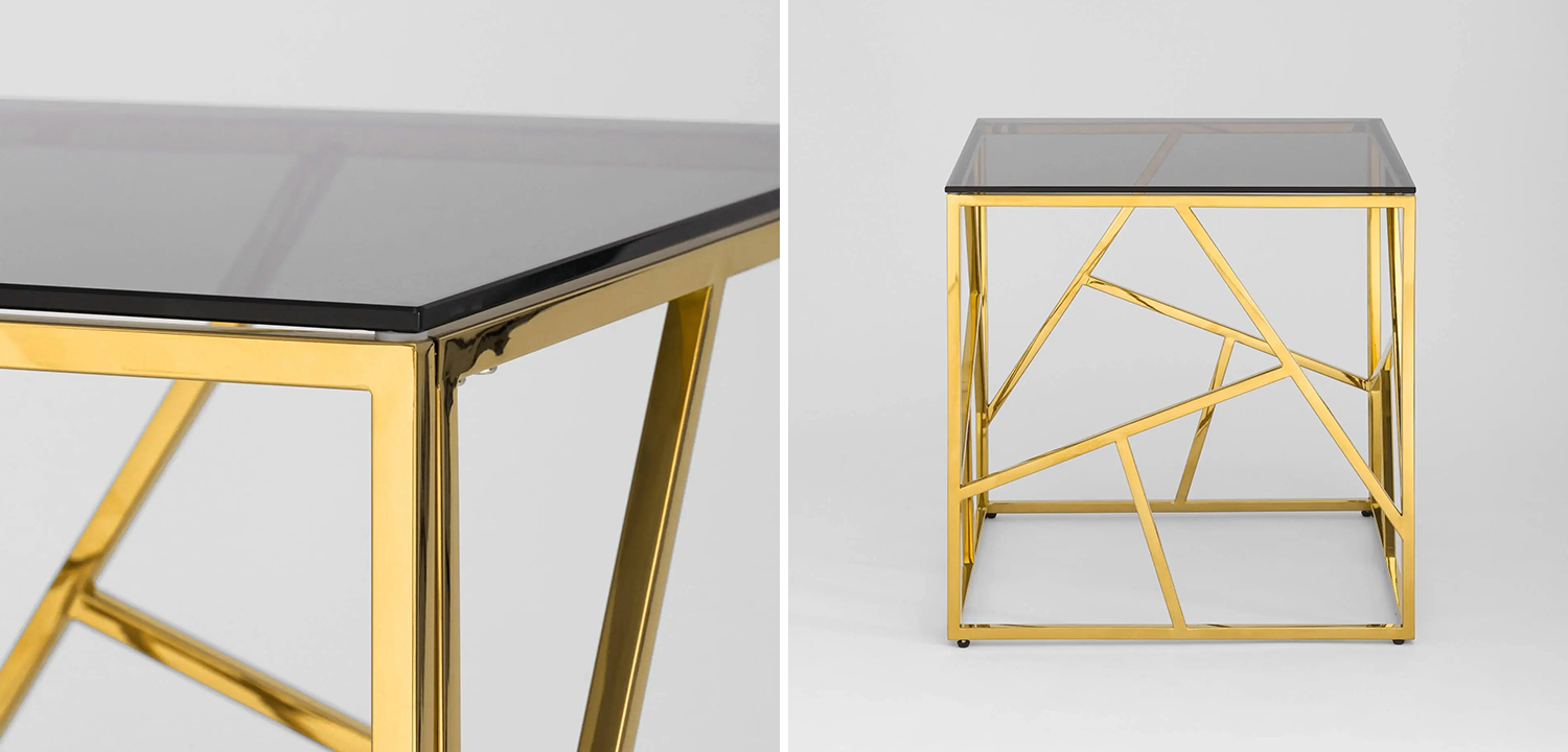 Стол приставной Geometry Serene Phoenix Gold - фото