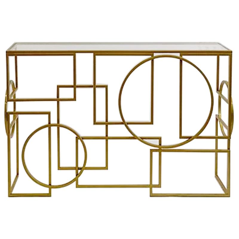 Консоль Geometric Figures Gold Console Золотой Прозрачное Стекло в Ростове-на-Дону | Loft Concept 