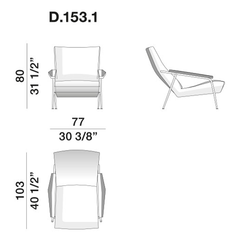     Gio Ponti D.153.1 Armchair  --