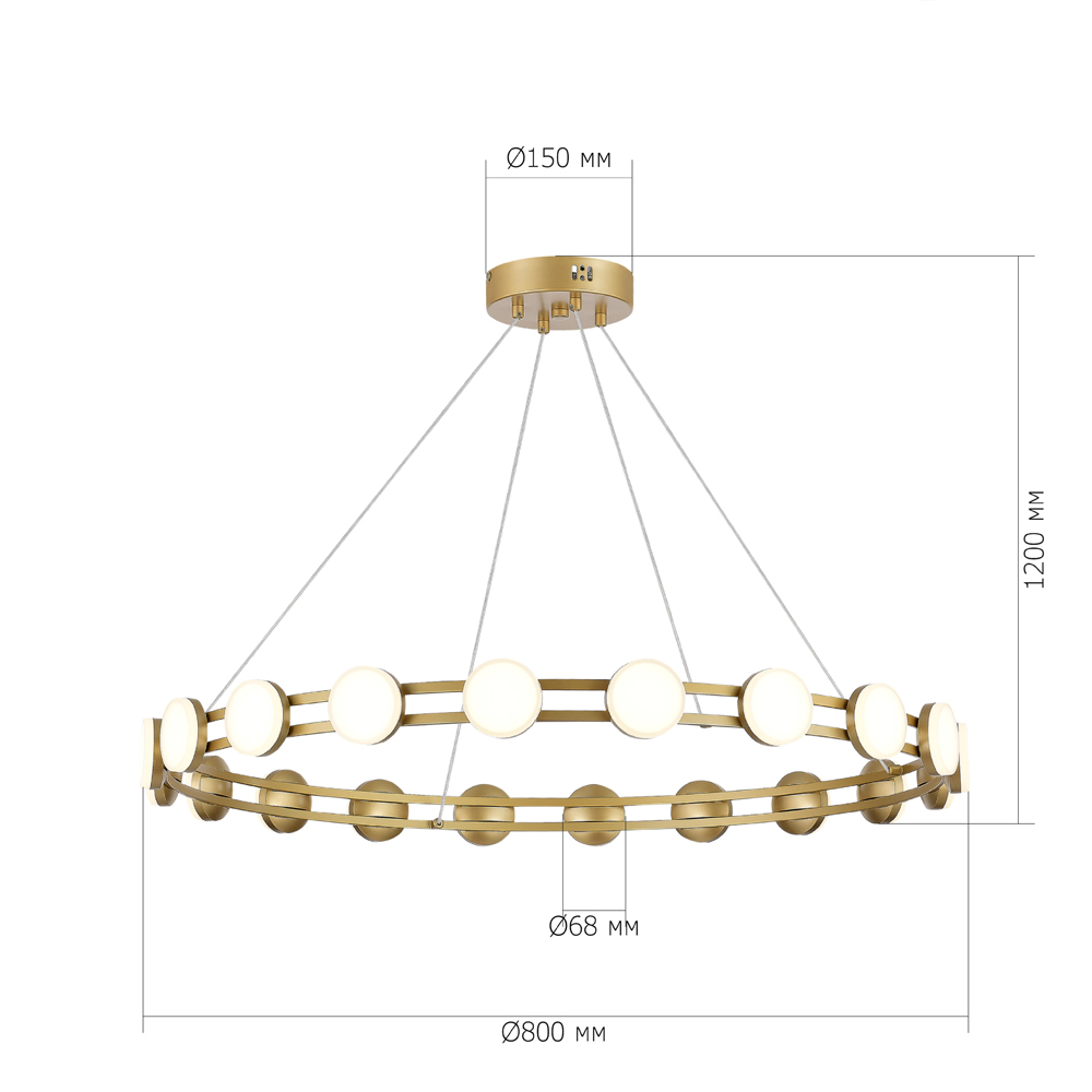 Люстра кольцевая с круглыми светодиодными источниками света Maxine Light в Ростове-на-Дону