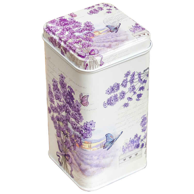 Шкатулка металлическая Lavender Bouquet Metal Box Бежевый Сиреневый Мульти в Ростове-на-Дону | Loft Concept 