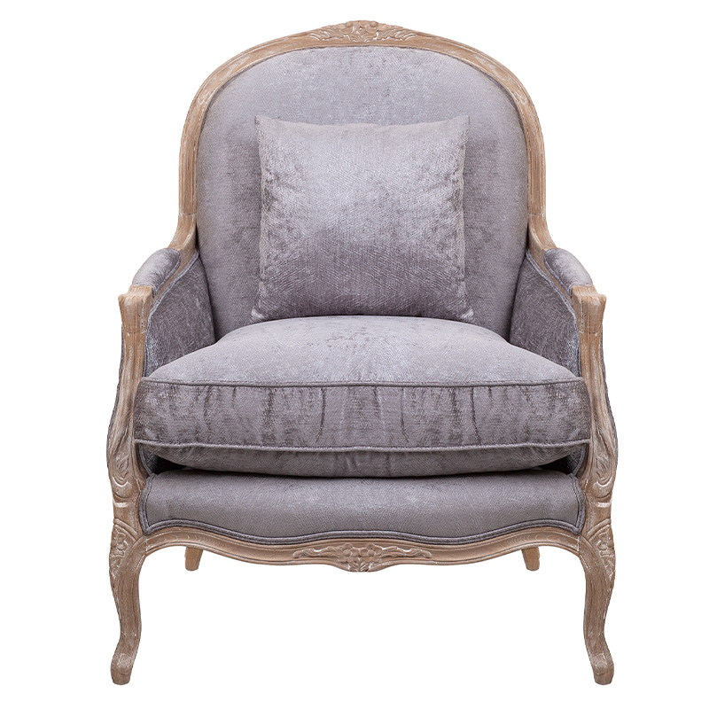  Ava Classical Armchair brown and grey velour    -- | Loft Concept 