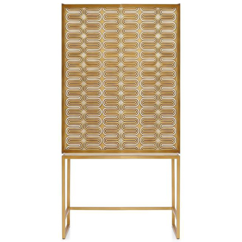  Park Avenue Brass Wave Pattern Bar Cabinet    -- | Loft Concept 