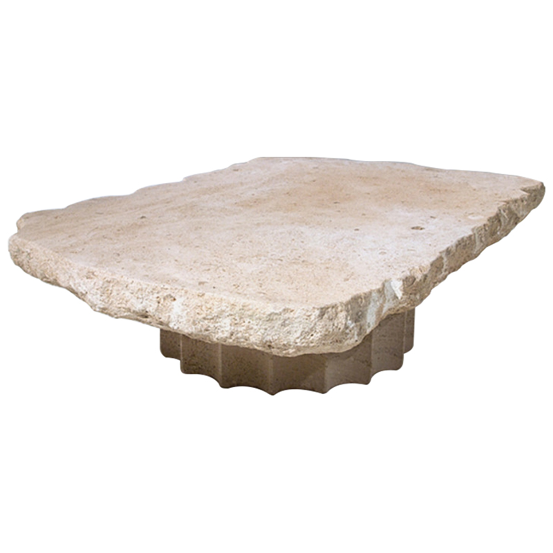 Кофейный стол Travertine Column Coffee Table Бежевый Песочный в Ростове-на-Дону | Loft Concept 