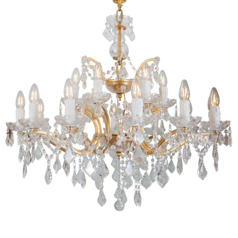  19th c. Rococo IRON & CLEAR CRYSTAL GOLD Chandelier 18     -- | Loft Concept 