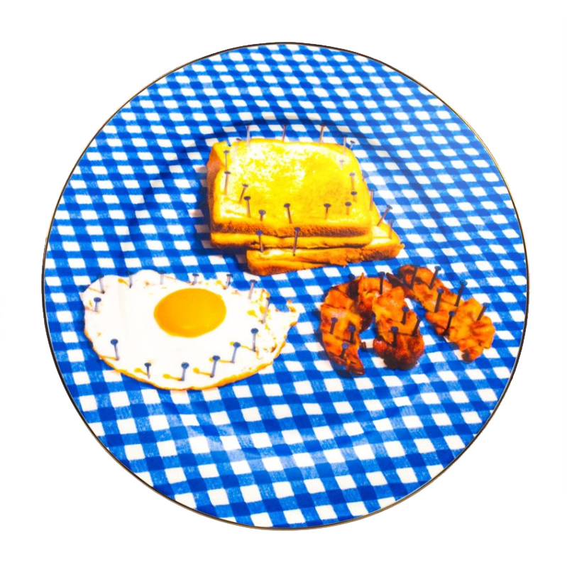 Seletti Porcelain Plate Breakfast Gold Border   -- | Loft Concept 