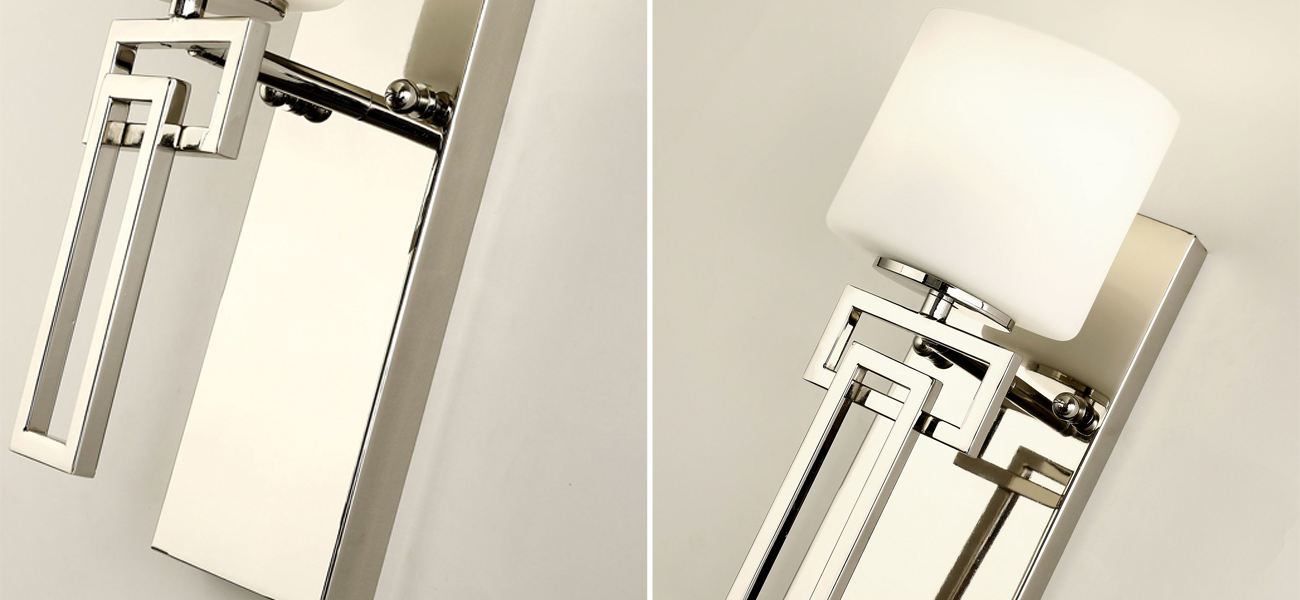 Бра с плафоном из стекла молочного цвета WINDOLF Nickel - фото