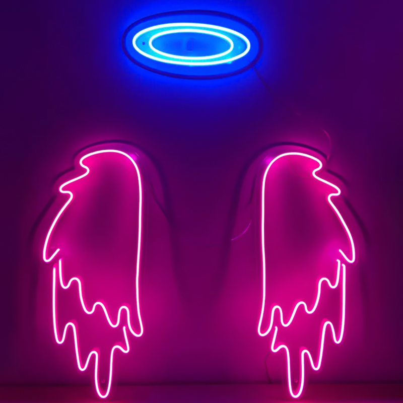    Pink Wings Neon Wall Lamp    -- | Loft Concept 