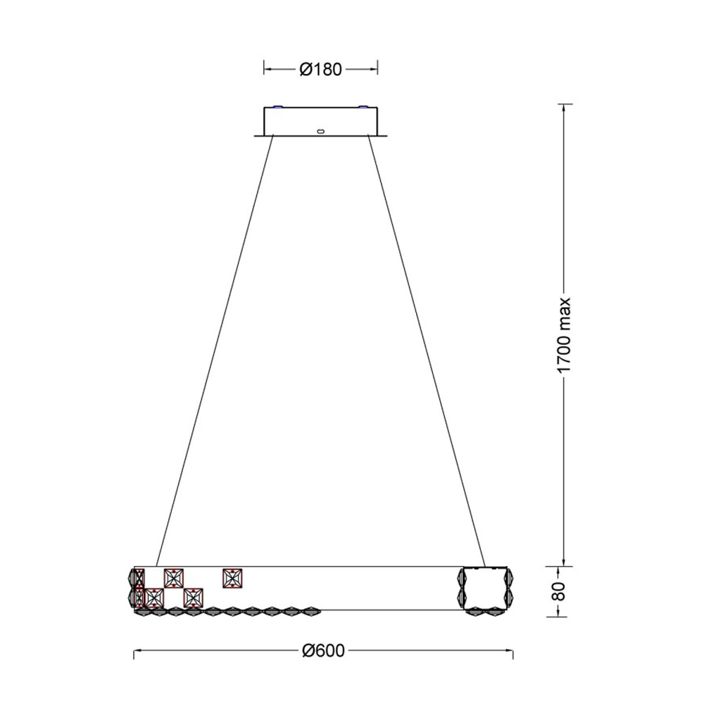 Люстра золотая в форме кольца с мозаичным хрустальным оформлением Sparks of Crystal в Ростове-на-Дону