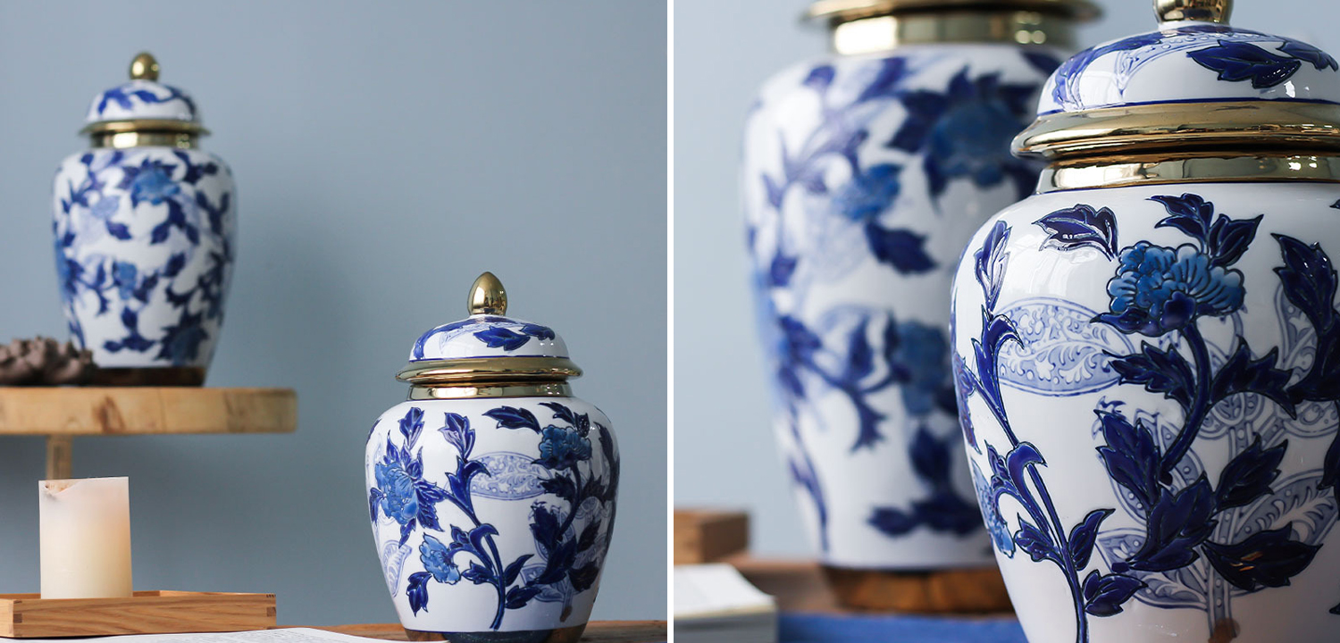 Вазы Porcelain Oriental Blue Ornament Vases - фото