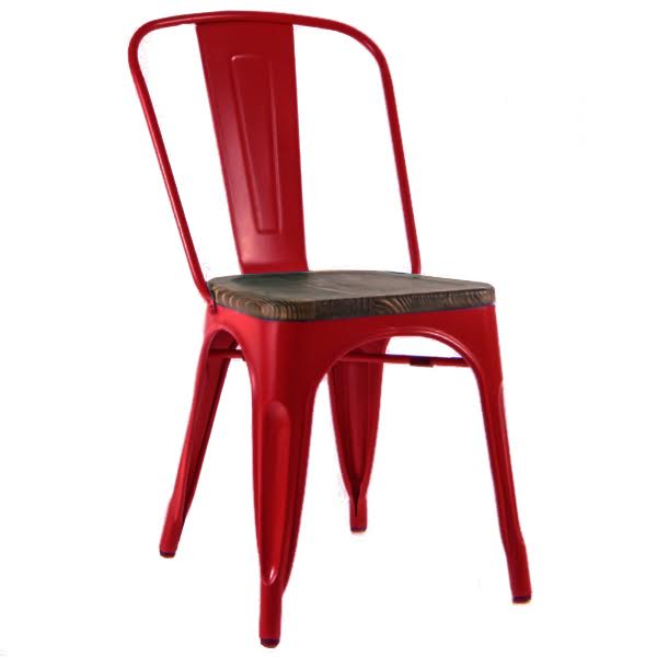   Tolix Chair Wood Red     -- | Loft Concept 