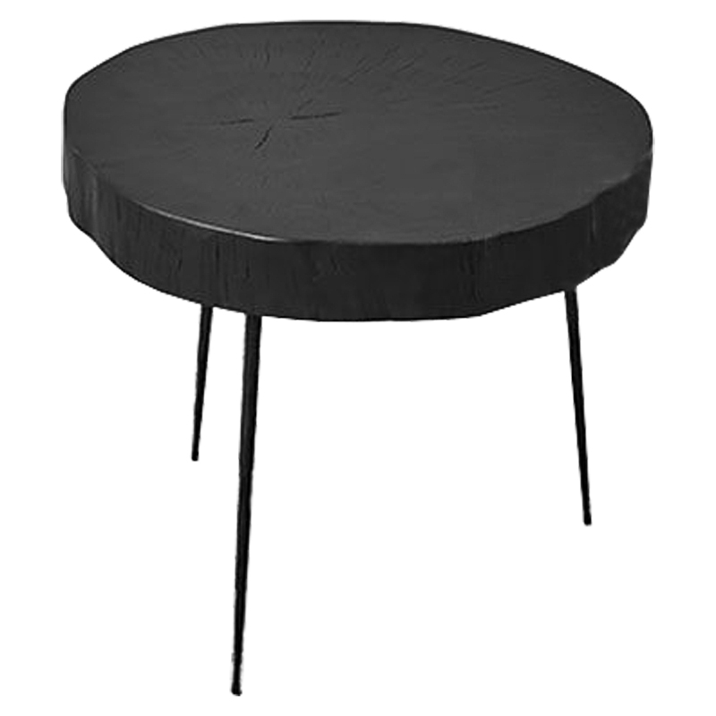   Saw Cut Black Wood Side Table   -- | Loft Concept 