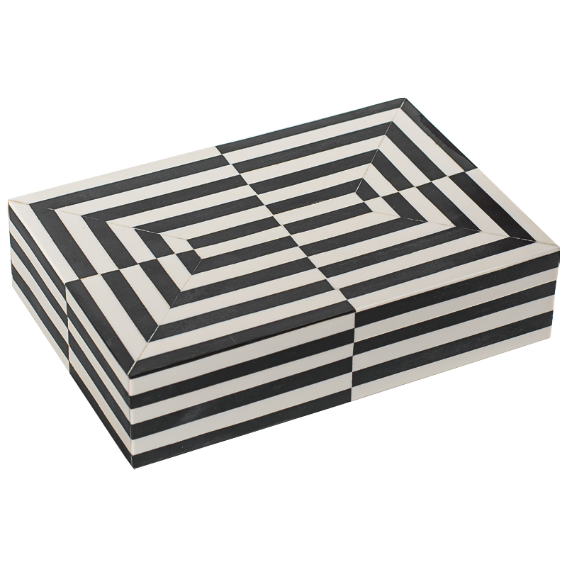  Black White Stripes Bone Inlay -  -- | Loft Concept 