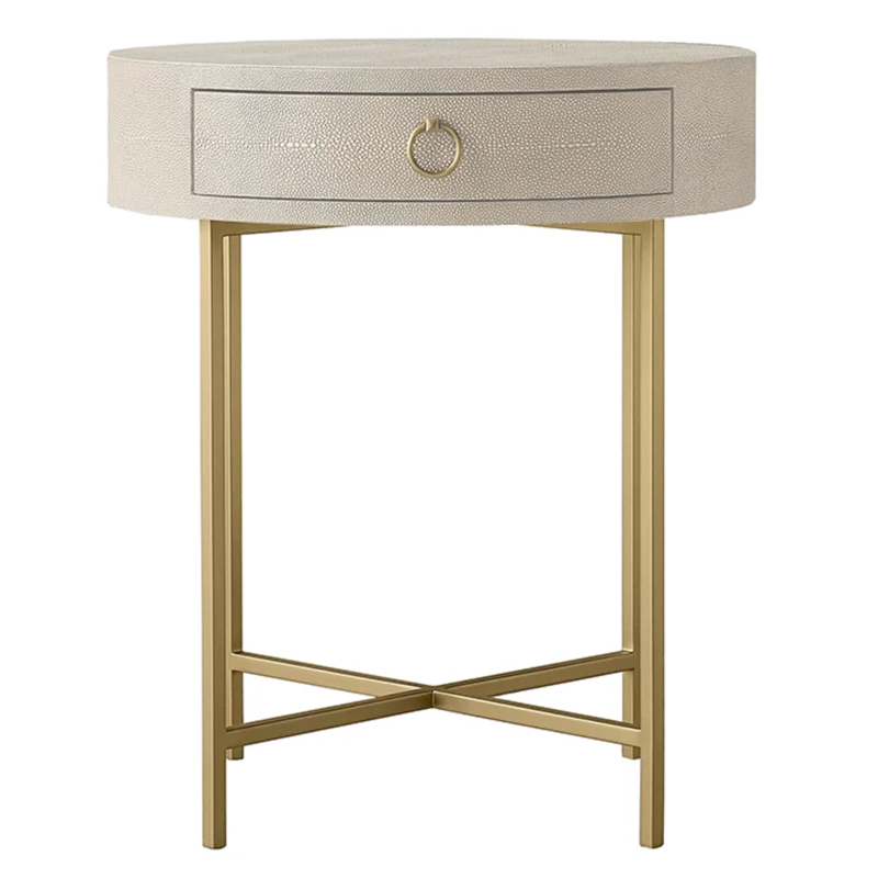 Gaston Stingray Round Ivory Side Table Приставной стол скат Золотой ivory ( слоновая кость ) в Ростове-на-Дону | Loft Concept 