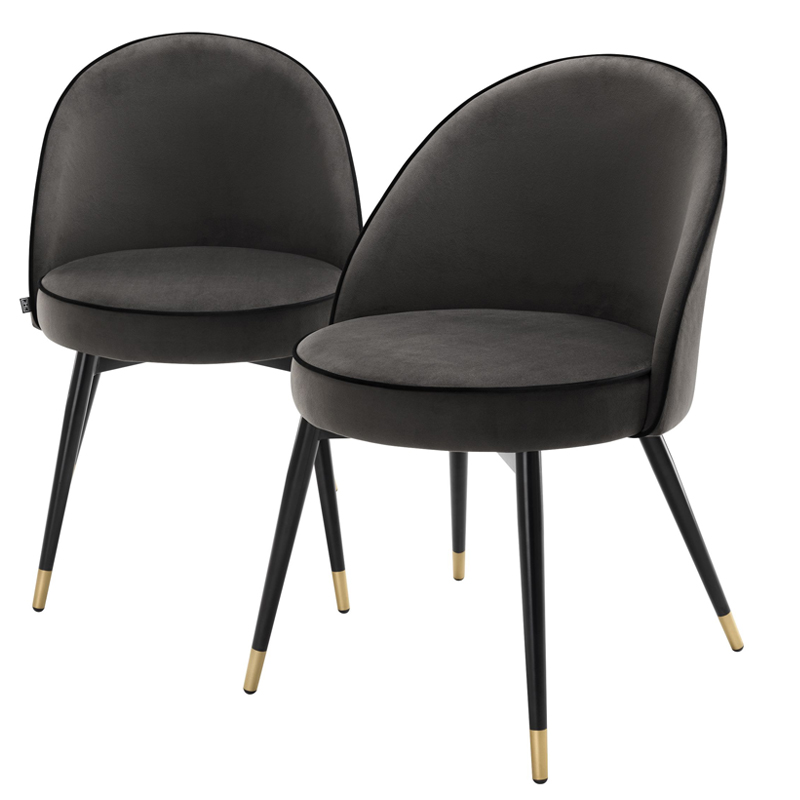     Eichholtz Dining Chair Cooper set of 2 dark grey     -- | Loft Concept 