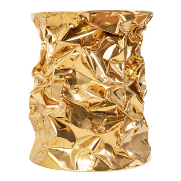   Stool Gold Crumpled Paper   -- | Loft Concept 