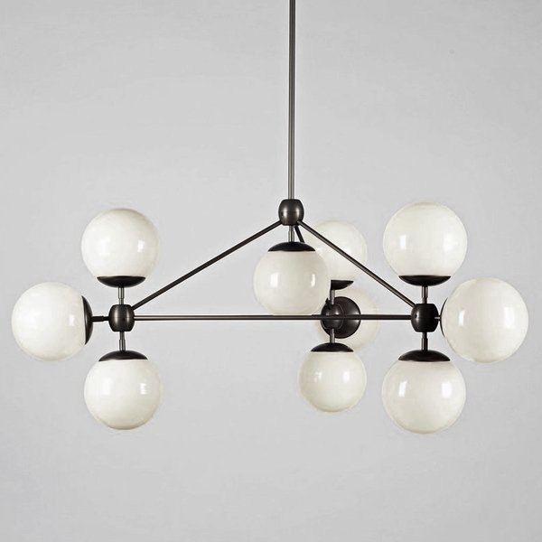 Modo 10 Globes Chandelier Black and White Glass     -- | Loft Concept 