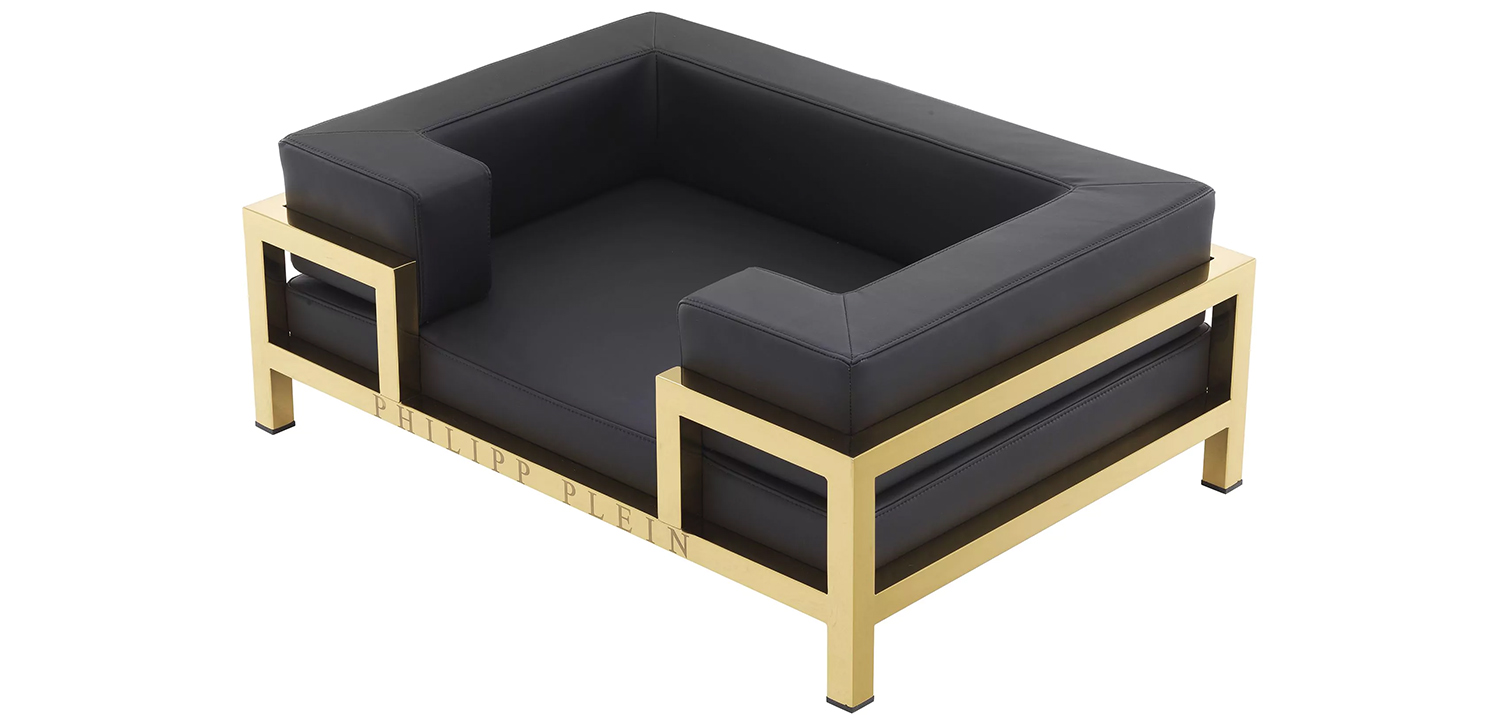 Лежанка для домашних животных Philipp Plein Dogbed High Conic L Gold - фото №1