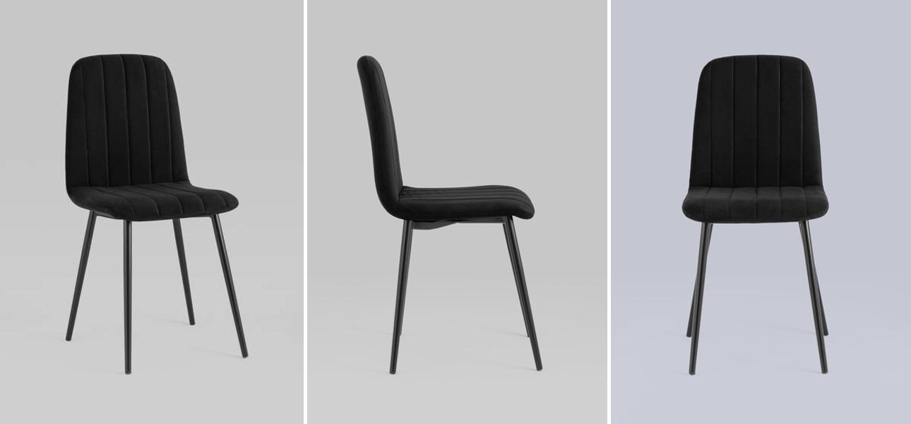 Стул Easy Chair Велюр Черный цвет - фото