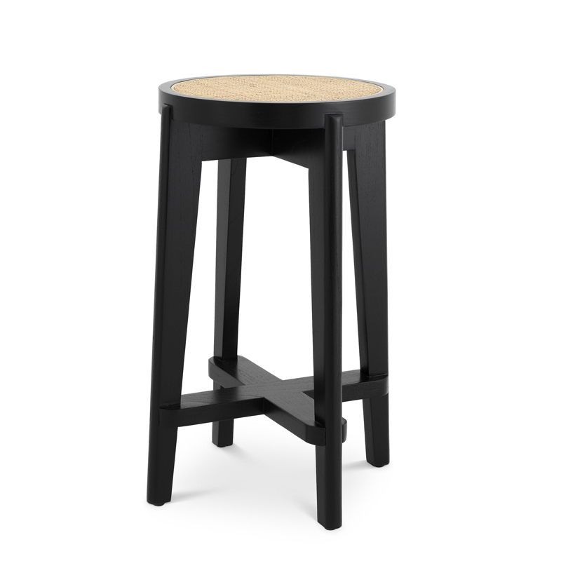 Полубарный стул Eichholtz Counter Stool Dareau black Бежевый Черный в Ростове-на-Дону | Loft Concept 