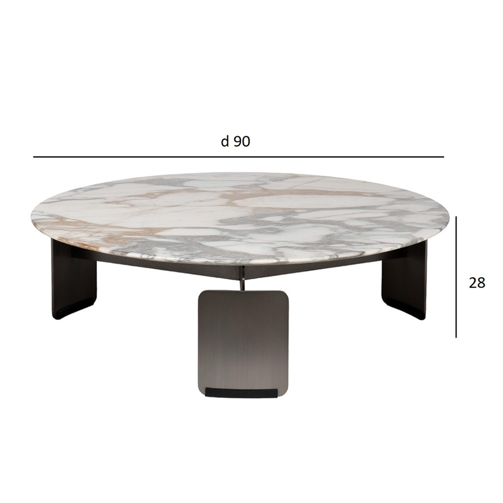 Столик журнальный с круглой мраморной столешницей на трех опорах Marble Stone Drawing в Ростове-на-Дону