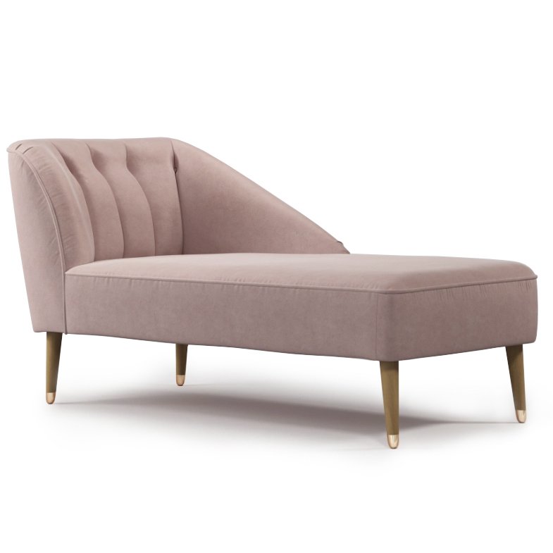 Chaise Longue, Pink Cotton Velvet ̆ ̆  -- | Loft Concept 