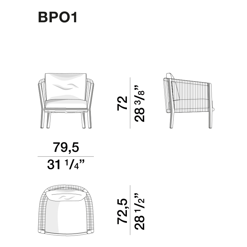 Дизайнерское уличное кресло из массива дерева с веревочной спинкой BOBOLI Armchair в Ростове-на-Дону