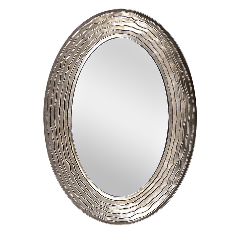  Waves Dark Silver Oval Mirror   -- | Loft Concept 